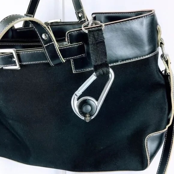 Etienne Aigner Vegan Leather Tote Black Crossbody Contrast Stitching Bag (40134) - Picture 8 of 9